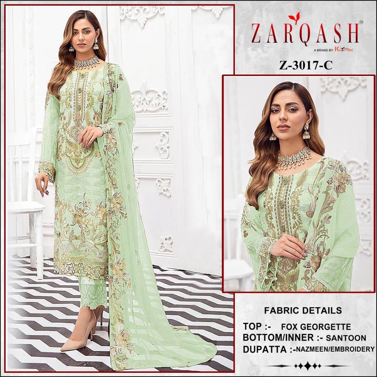 Zarkash Z 3017 Pakistani Salwar Suits Catalog